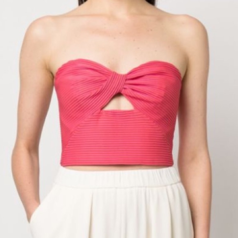 Emporio Armani Twist Detail Strapless Top